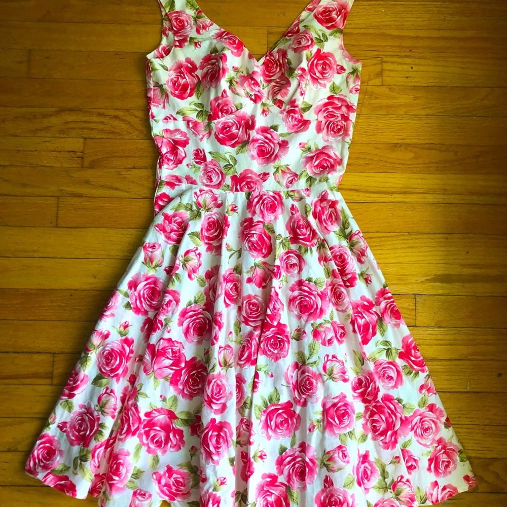 Vintage inspired 1940s Floral Dress